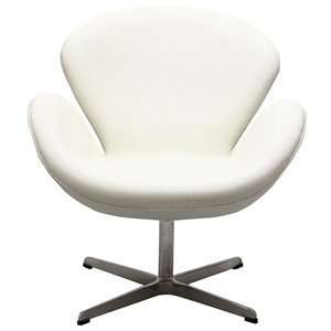  Arne Jacobsen Swan Chair in White Aniline Leather