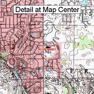   Topographic Quadrangle Map   Beech Grove, Indiana (Folded/Waterproof