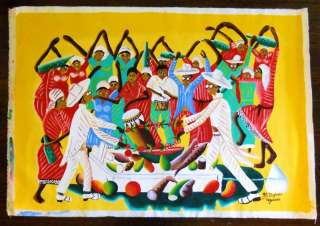 VODOU CEREMONY HAITIAN PAINTING ON CANVAS 40  