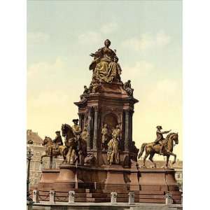 Vintage Travel Poster   Maria Theresa Monument Vienna Austro Hungary 