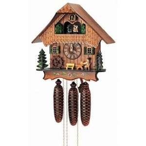  12.5 Black Forest Chalet Cuckoo Clock with Beer Drinker 