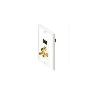   White HDMI And Component Video Designer Style Wall Plate Electronics