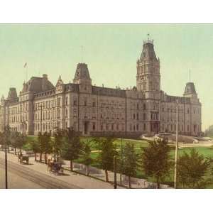  Vintage Travel Poster   Parliament buildings Quebec 24 X 