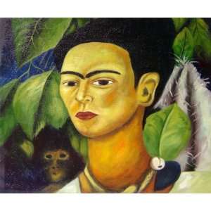  Frida Kahlo Reproduction Self Portrait with Monkey Oil 