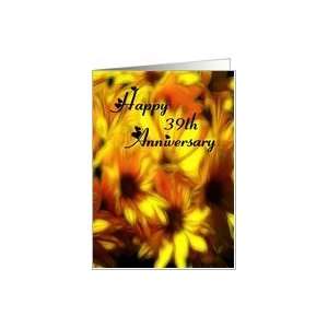 Anniversary   Year 39th   Yellow Daisies Card