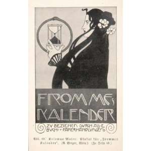  1903 Print Art Nouveau Fromme Hourglass Koloman Moser 