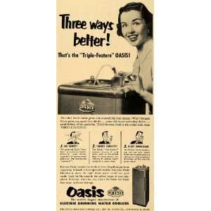  1952 Ad Oasis Electric Drinking Water Cooler Machine 