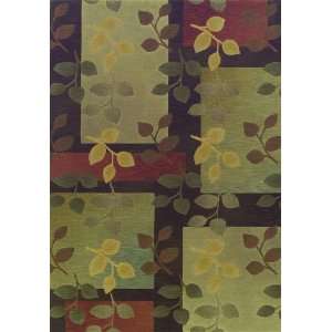   Woven Carpet Area Rug Floral Panel FUDGE 5 3 X 7 5