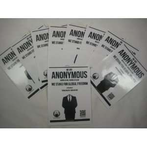  10 Anonymous Global Freedom stickers x 10 Guy Fawkes Anon mask 