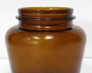 Vintage Brown Amber Empty Glass Jar Bottle #10 A 64 Apothecary Baked 