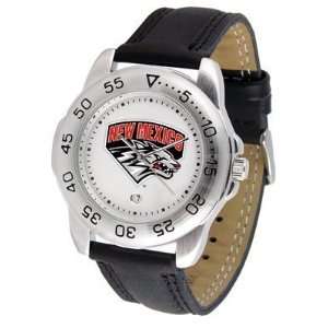 com New Mexico State Aggies Suntime Mens Sports Watch w/ Leather Band 