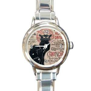    Pile Steinlen Chat Noi Italian Charm Watch 