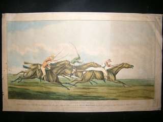 Henry Alken 1820 LG Folio Etching. Horse Racing Derby Stakes  