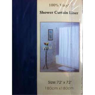 Shower Curtain Liner Blue vinyl liners with magnets  