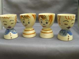 Vintage Advertising Ceramic Egg Cups,Eat Michigan Eggs*2 Boys,2 