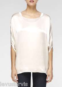 VINCE Envelope Sleeve Slinky Silk Charmeuse Shirt in Bare NWT $220 