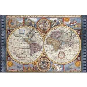 Antique Map   New Map Of The World, 1626 By John Speed High Quality 