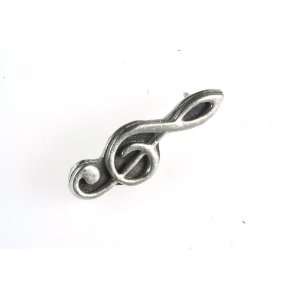  Lindsay Claire G Clef Pin   Pewter Musical Instruments