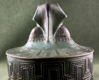 GORGEOUS ANTIQUE ART DECO EGYPTIAN EXOTIC MAIDEN ADORNED DRESSER BOX 