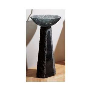   Pedestal with Rock Ice Above Counter Black Basin Finish Black Granite