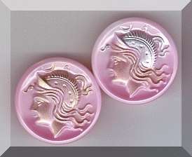 CZECH GLASS BUTTONS   Soldiers Pink Slag Moonglow Set  