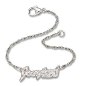  Joey Logano Joey #20 Sterling Silver Script Bracelet 