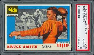 1955 TOPPS ALL AMERICAN #19 BRUCE SMITH (HEISMAN) PSA 8 NM MT   From 