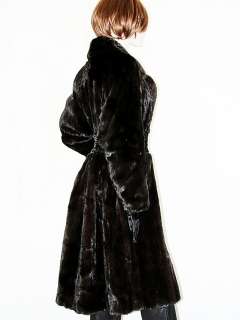 GALANOS Maximilian Black Onyx female mink fur coat jacket 61 sweep 