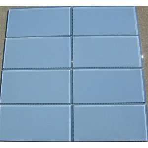  Sample   D25 Aqua Blue Glass Mosaic Tile 