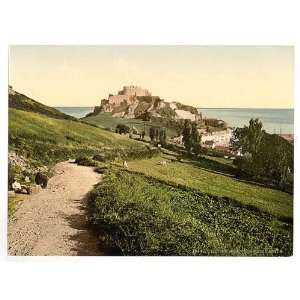 Photochrom Reprint of Jersey, Mont Orgueil Castle, Channel 