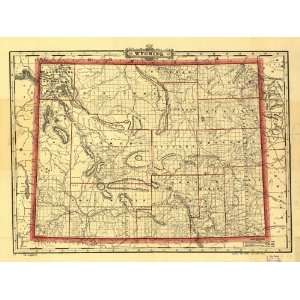  1895 Crams township and railroad map of Wyoming.