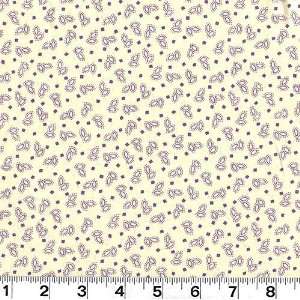  45 Wide Lavender Fields Leaves Cream Fabric By The Yard 