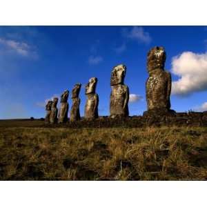  The Seven Moais of Ahu Akivi, Easter Island, Valparaiso, Chile 
