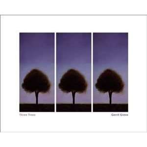     Three Trees   Artist Greve  Poster Size 15 X 19