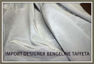 NEW IMPORT FRANCE SILVER BENGALINE TAFFETA FABRIC 60 WIDE  