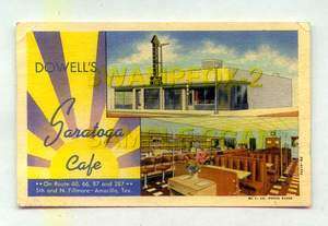   Saratoga Cafe 5th & North Fillmore Route 66 Amarillo TEXAS *OLD LINEN