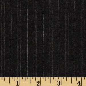 62 Wide Worsted Wool Suiting Isabella Pinstripe Grey/Pink Fabric By 