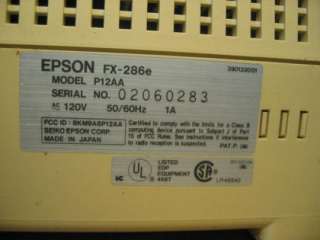 Epson FX 286e P12AA Dot Matrix Printer  