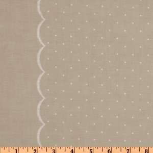  44 Wide Whitewash Polka Dot Taupe/Ivory Fabric By The 