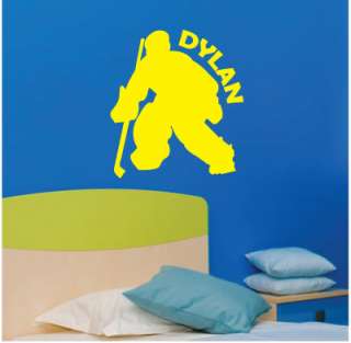 Goalie Hockey Personalized Vinyl Wall Lettering Decal  
