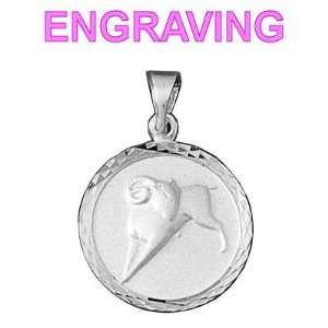  Sterling Silver Aries   The Ram   Zodiac Pendant   Your 