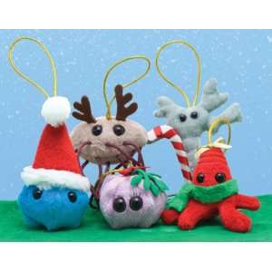  1 (One) GIANTmicrobes Merry Christmas Ornament Mini Microbe 