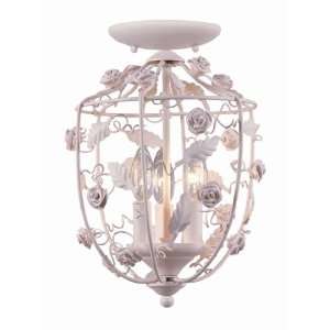  Blush Wrought Iron Lantern with Hand Polished Crystals 