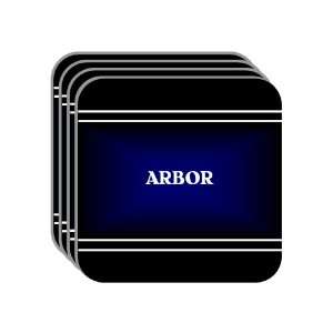   ARBOR Set of 4 Mini Mousepad Coasters (black design) 