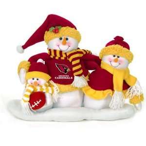 Arizona Cardinals Decorative Table Top Snowman Family Plush Figurine 