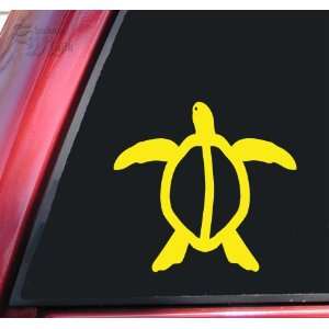  Hawaiian Honu Sea Turtle Yellow Vinyl Decal Sticker 