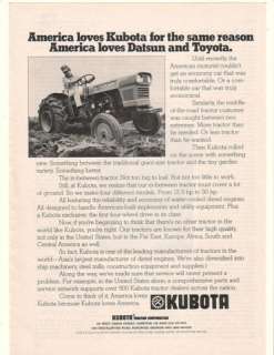 1975 Kubota L225 Tractor America Loves Ad  