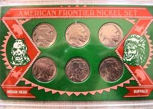 AMERICAN FRONTIER NICKLE SET INDIAN HEAD / BUFFALO U.S. MINTED COIN 