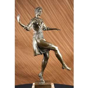    Joe Descomps bronze art deco dancer sculpture 