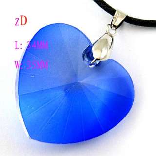 C836 Fashion Crystal Glass Bead Heart Varied Chic Pendant Necklace 